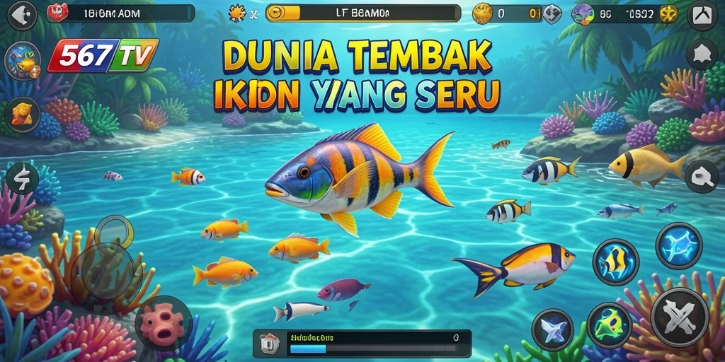 Screenshot menunjukkan aksi menembak ikan di 567TV.