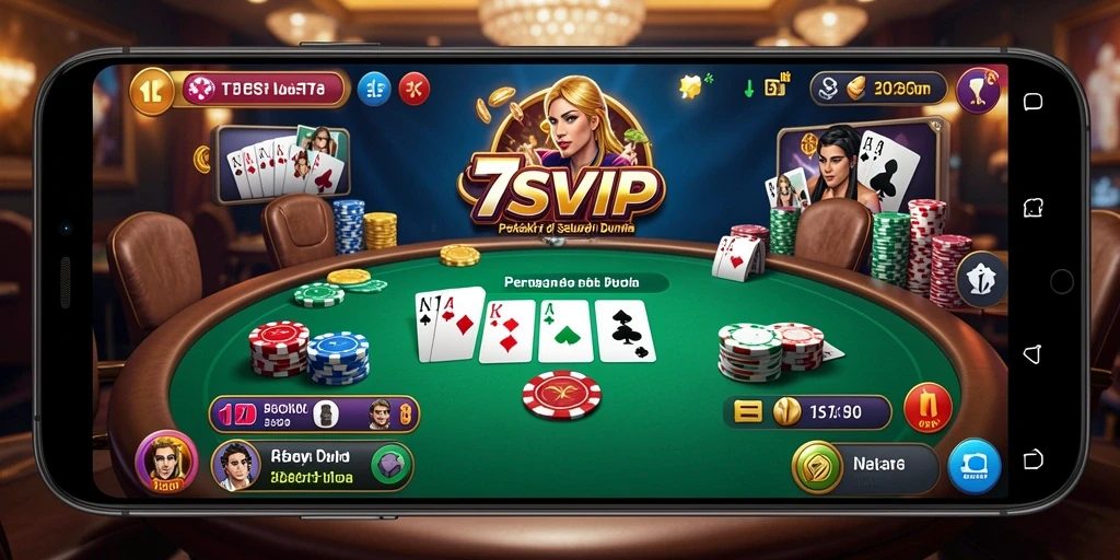 Tampilan gameplay poker yang mendebarkan di 7SVIP.