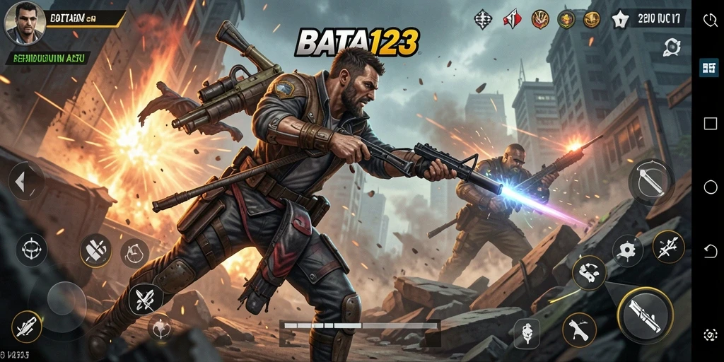 Screenshot gameplay BATA123 yang menampilkan aksi seru di medan perang.