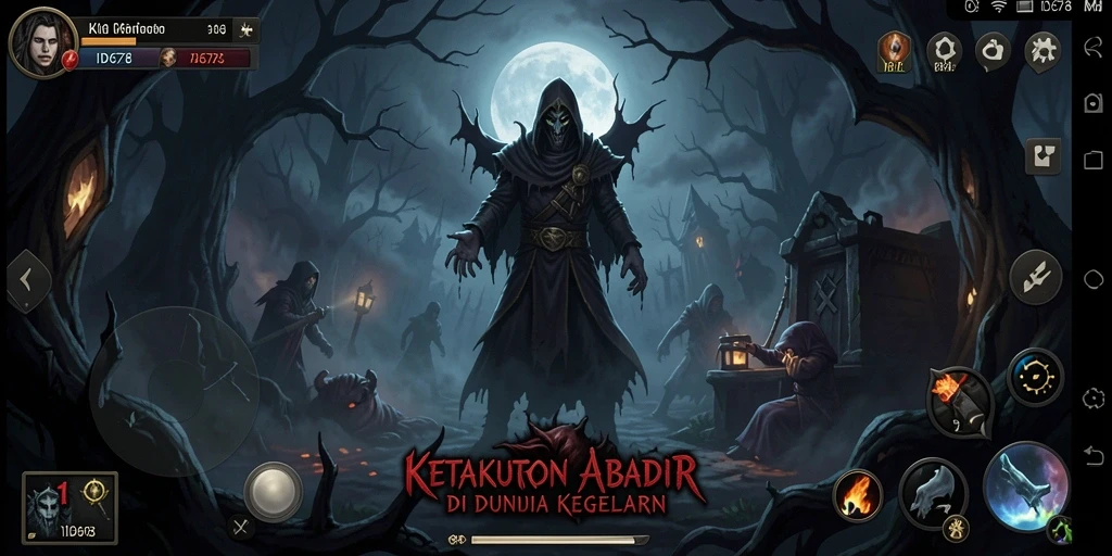Tampilan gameplay menakutkan dalam dunia kegelapan ID678.
