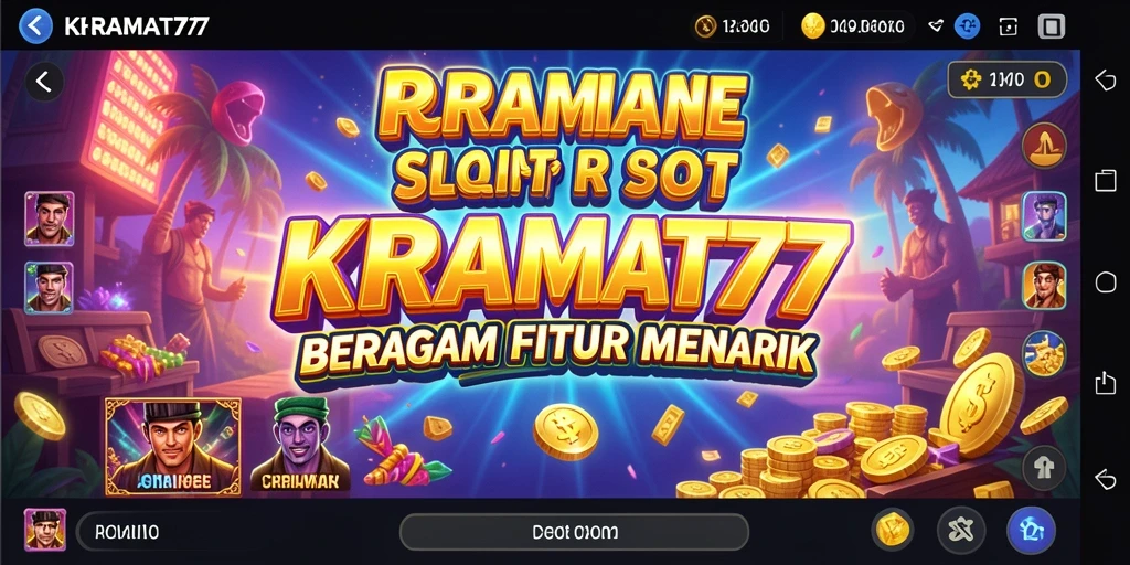 Screenshot gameplay KRAMAT77 menampilkan mesin slot yang menarik dan penuh warna.