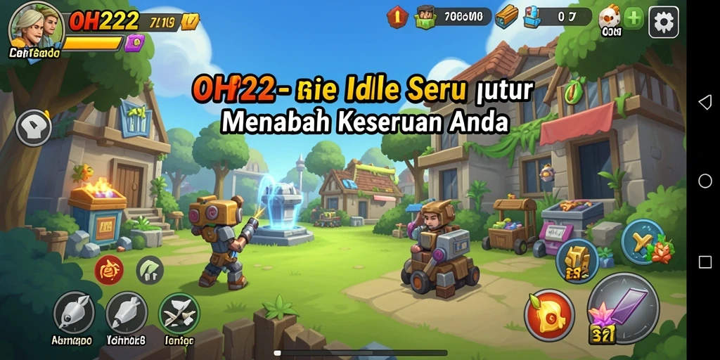 Screenshot utama OH222 memperlihatkan gameplay santai dan menarik dari game Idle.