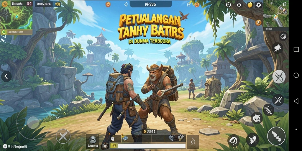 Tampilan gameplay menakjubkan dari RP886 di dunia terbuka.