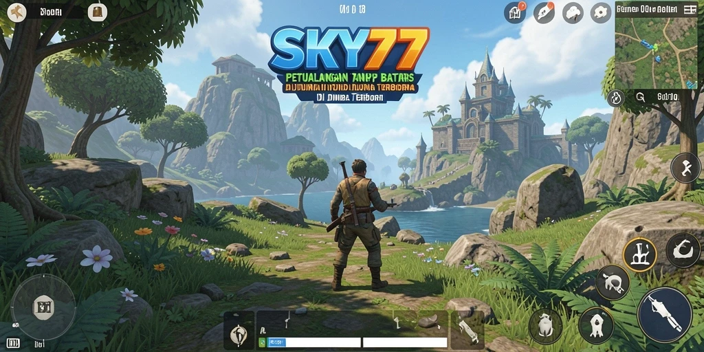 Tangkapan layar dari gameplay <strong>SKY77</strong> yang menunjukkan petualangan seru di dunia terbuka.