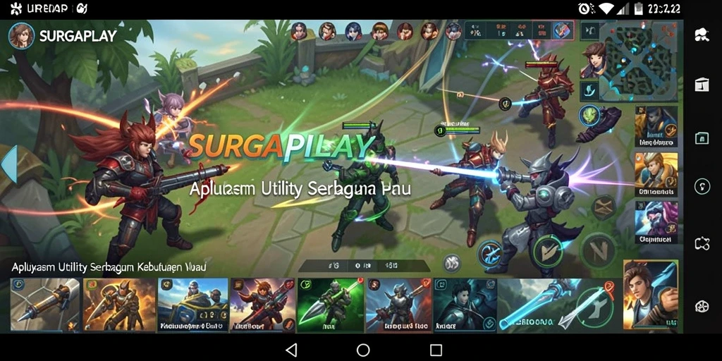 Tampilan antarmuka aplikasi SURGAPLAY yang modern dan fungsional.