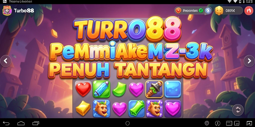 Tampilan gameplay seru dari TURBO88 dengan kombinasi Match-3 yang menantang.